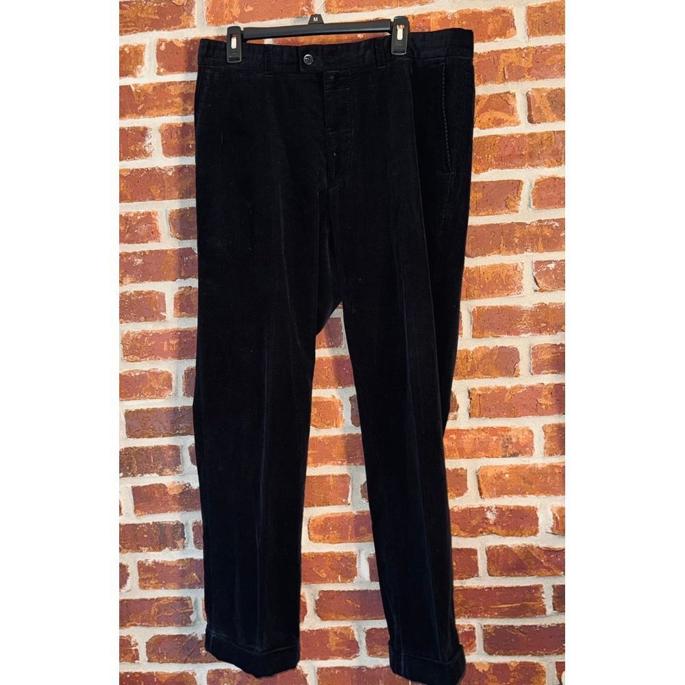 Brax Eric‎ men's black corduroy cuffed hem pants 38 x 34
